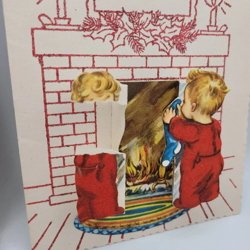 Vintage Pop Up Valentine Christmas Cards Paper Ephemera 3D‎ Designs German USA